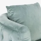 Klassisk fåtölj i stoppat trä med sammetseffekt Homemotion - Nichy Viadurini