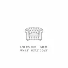 Klassisk fåtölj täckt i läder med träfötter tillverkade i Italien - Idra Viadurini