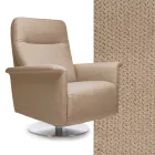 Fåtölj med vridbar stålbas och fotstöd Tillverkad i Italien - Valentina Viadurini