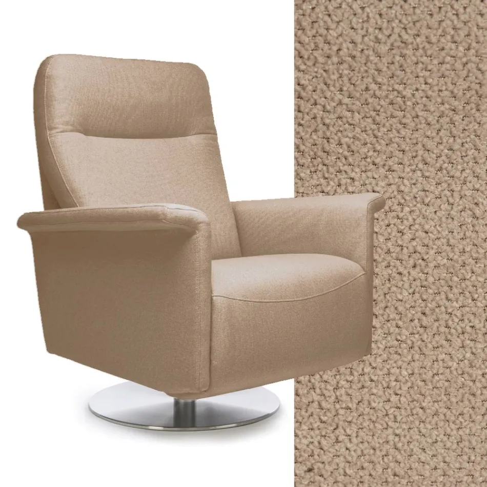 Fåtölj med vridbar stålbas och fotstöd Tillverkad i Italien - Valentina Viadurini