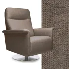 Fåtölj med vridbar stålbas och fotstöd Tillverkad i Italien - Valentina Viadurini