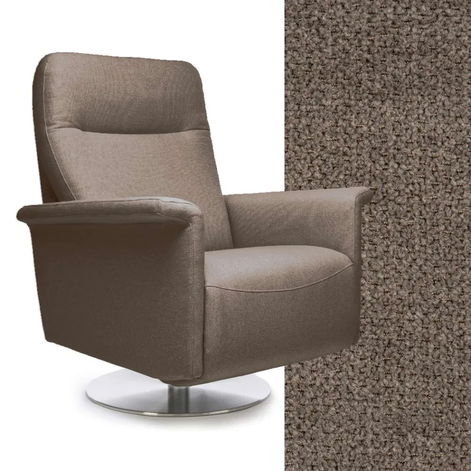 Fåtölj med vridbar stålbas och fotstöd Tillverkad i Italien - Valentina Viadurini