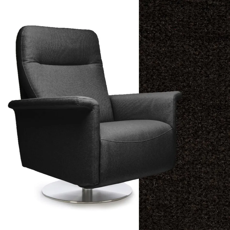 Fåtölj med vridbar stålbas och fotstöd Tillverkad i Italien - Valentina Viadurini