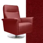 Fåtölj med vridbar stålbas och fotstöd Tillverkad i Italien - Valentina Viadurini