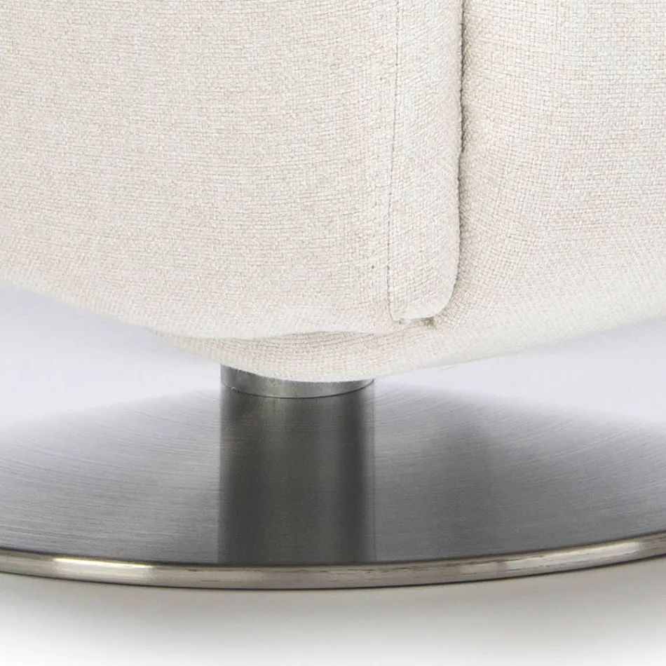 Fåtölj med vridbar stålbas och fotstöd Tillverkad i Italien - Valentina Viadurini