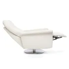 Fåtölj med vridbar stålbas och fotstöd Tillverkad i Italien - Valentina Viadurini