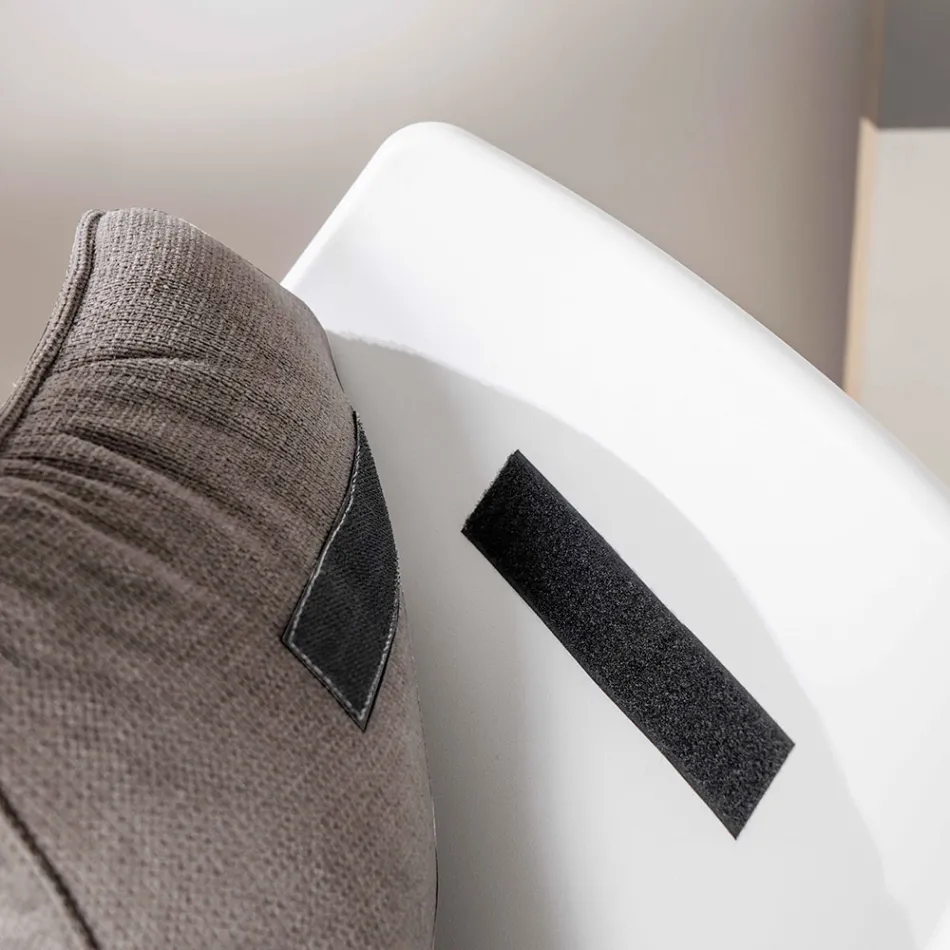 Fåtölj med metallunderrede, polypropenstruktur och tygkuddar - surfplatta Viadurini