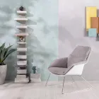 Fåtölj med metallunderrede, polypropenstruktur och tygkuddar - surfplatta Viadurini