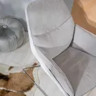 Fåtölj med metallunderrede, polypropenstruktur och tygkuddar - surfplatta Viadurini