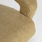 Fåtölj med armstöd i gummiträ och ulleffektsits - Patrizia Viadurini