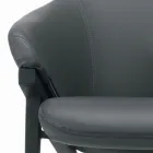 Fåtölj med stålkonstruktion och grafit ekologisk lädersäte Tillverkad i Italien - Reggio Viadurini