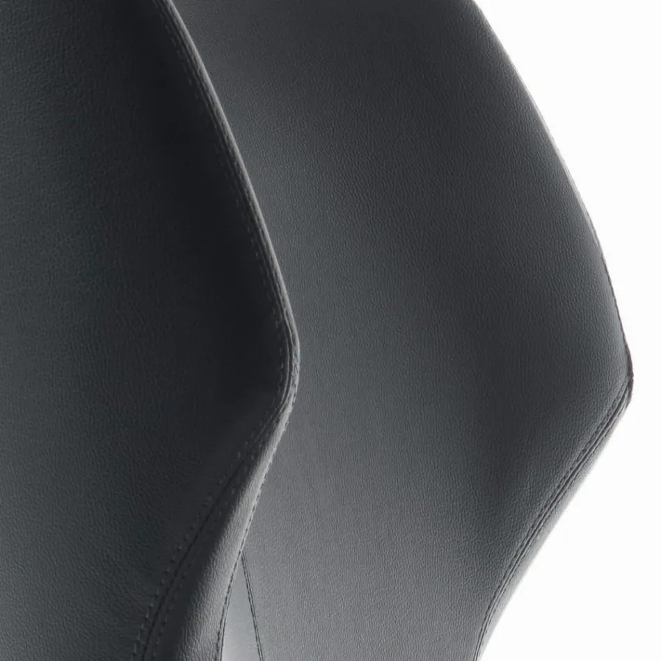 Fåtölj med stålkonstruktion och grafit ekologisk lädersäte Tillverkad i Italien - Reggio Viadurini