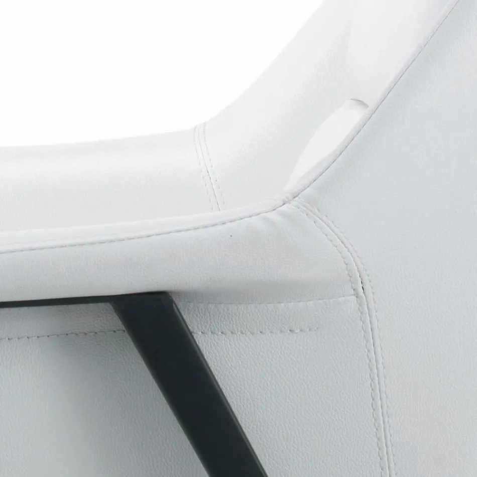 Fåtölj med svart stålstruktur och ekologisk lädersäte Tillverkad i Italien - Modena Viadurini