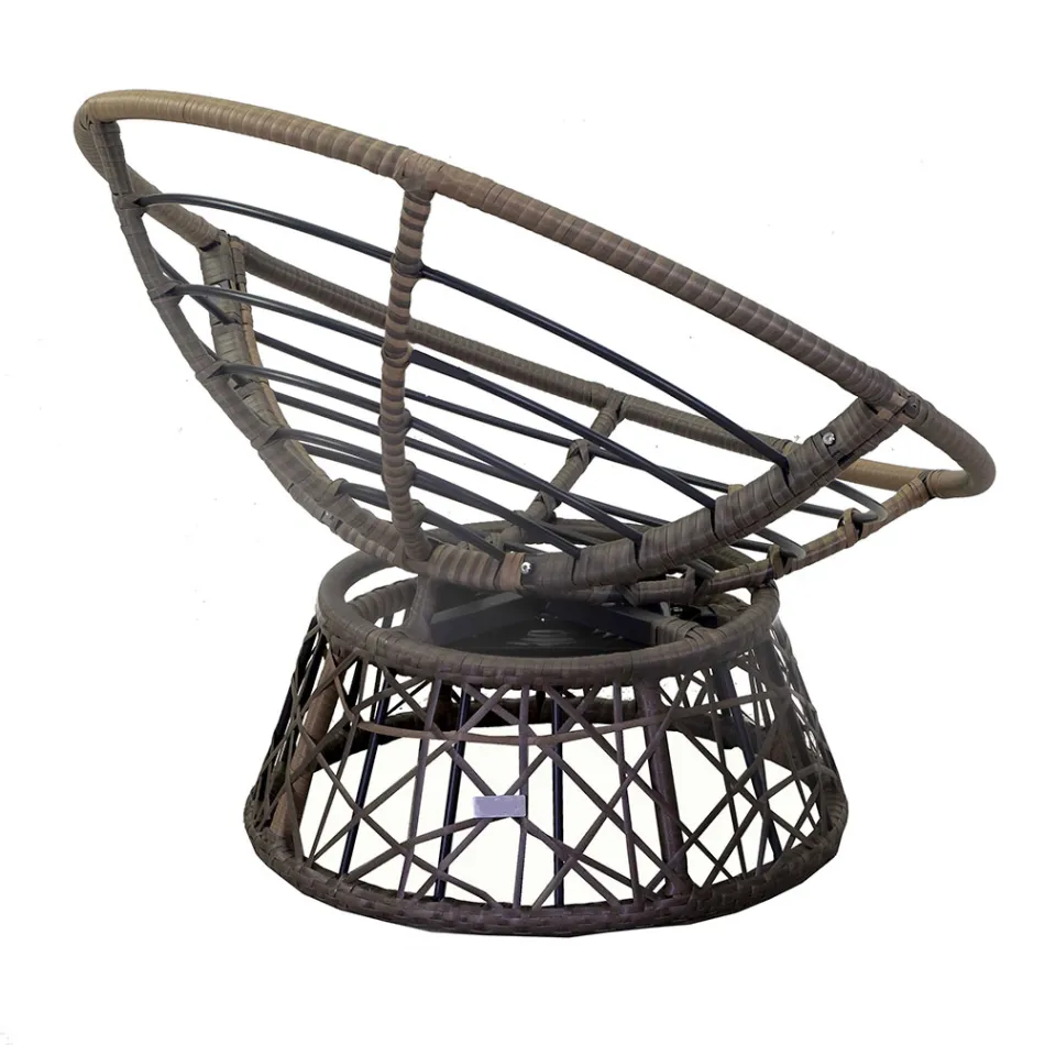 Fåtölj med aluminiumram klädd med polyrattan och soffbord - Puntina Viadurini