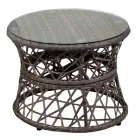 Fåtölj med aluminiumram klädd med polyrattan och soffbord - Puntina Viadurini