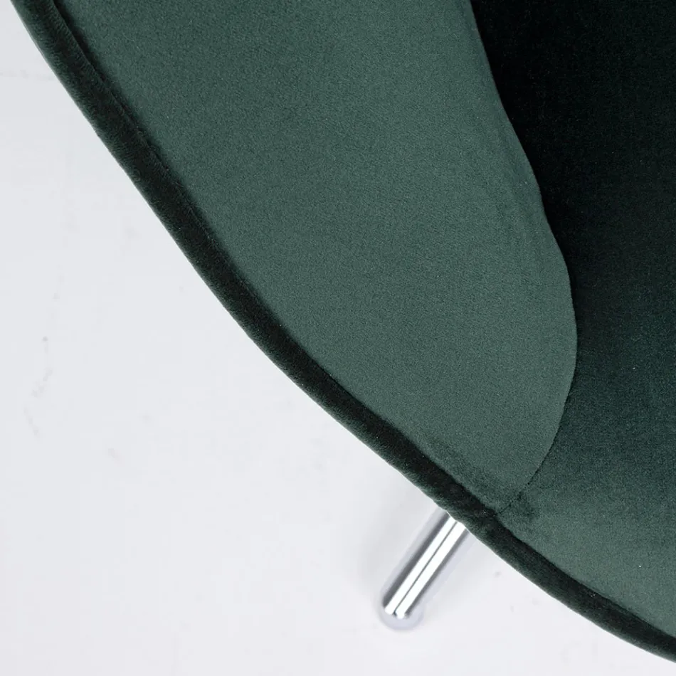 Fåtölj med justerbar struktur i kromat stål och sammet - Giulia Viadurini