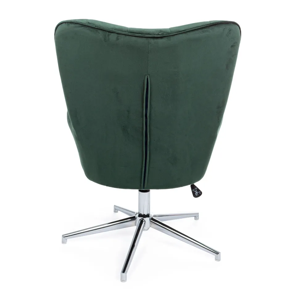 Fåtölj med justerbar struktur i kromat stål och sammet - Giulia Viadurini