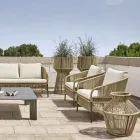 Utomhusfåtölj med vävd sits och kuddar - Cricket från Varaschin Viadurini