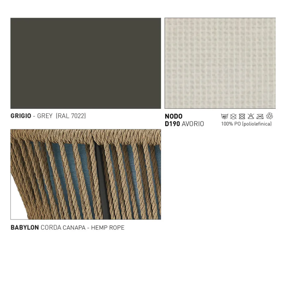 Utomhusfåtölj med vävd sits och kuddar - Cricket från Varaschin Viadurini