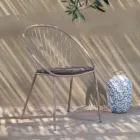 Stapelbar utomhusfåtölj i stål Tillverkad i Italien 2 delar - Sansa Viadurini