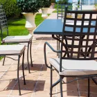 Utomhus stapelbar metallstol Tillverkad i Italien, 4 delar - Pira Viadurini
