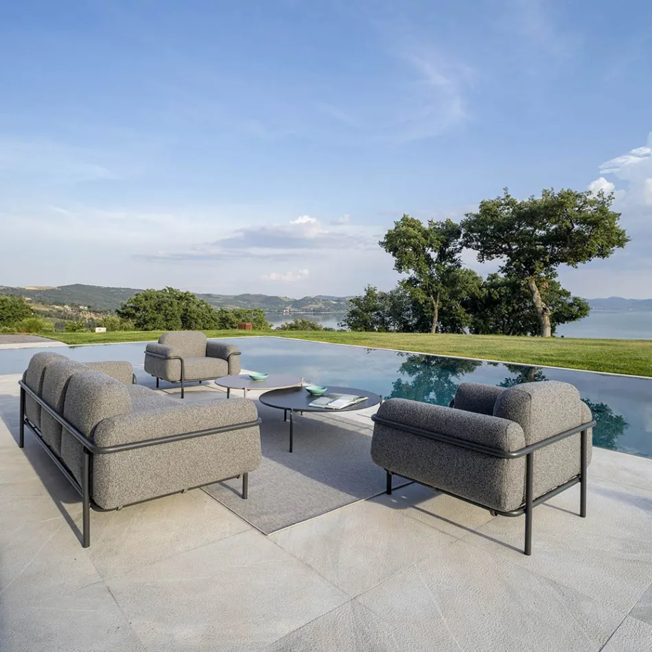 Utomhusfåtölj i stål och polypropen Tillverkad i Italien - Astrid Viadurini