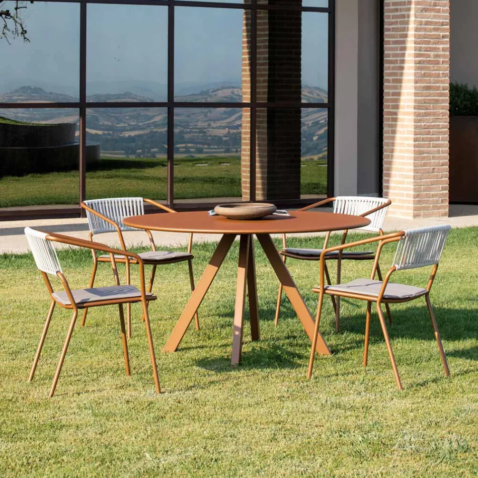 Utomhusfåtölj i galvaniserat stål Stapelbar Made in Italy 2 delar - Vesna Viadurini