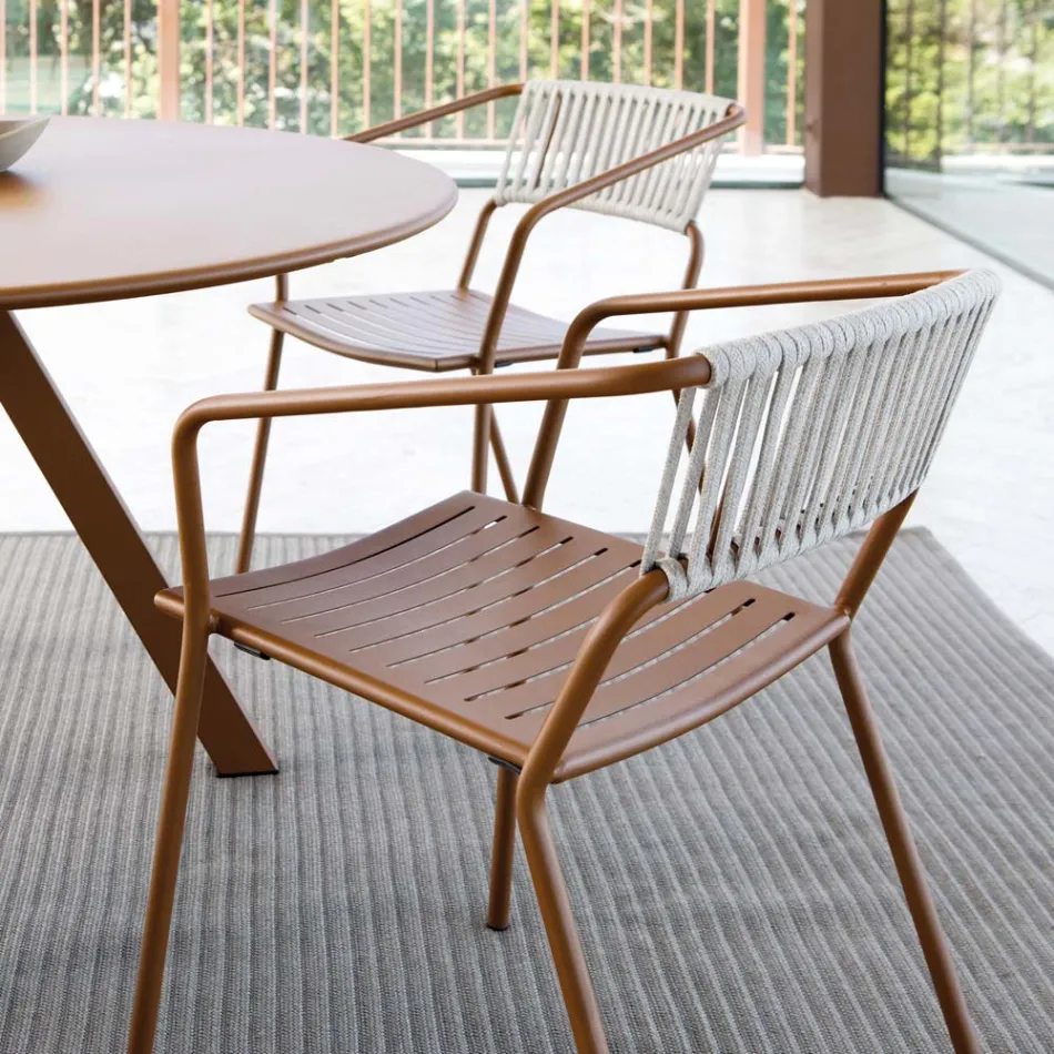 Utomhusfåtölj i galvaniserat stål Stapelbar Made in Italy 2 delar - Vesna Viadurini