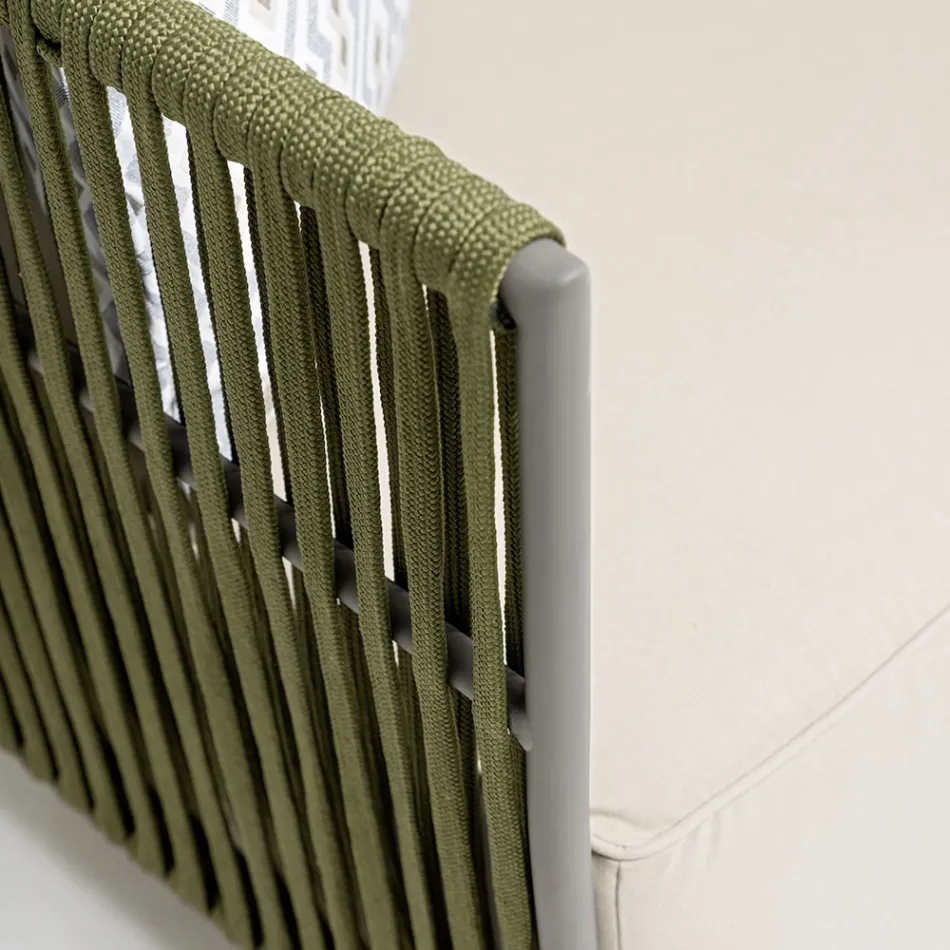 Utomhusfåtölj i aluminium och vävt tyg - Eugene Viadurini