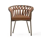 Utomhusfåtölj i rep, tyg och aluminium - Emma Cross från Varaschin Viadurini