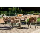 Utomhusfåtölj i rep, tyg och aluminium - Emma Cross från Varaschin Viadurini