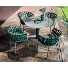 Utomhusfåtölj i rep, tyg och aluminium - Emma Cross från Varaschin Viadurini