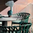 Utomhusfåtölj i rep, tyg och aluminium - Emma Cross från Varaschin Viadurini