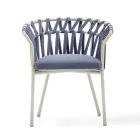 Utomhusfåtölj i rep, tyg och aluminium - Emma Cross från Varaschin Viadurini