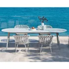 Utomhusfåtölj i rep, tyg och aluminium - Emma Cross från Varaschin Viadurini