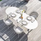 Utomhusfåtölj i rep, tyg och aluminium - Emma Cross från Varaschin Viadurini