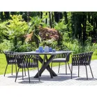 Utomhusfåtölj i rep, tyg och aluminium - Emma Cross från Varaschin Viadurini