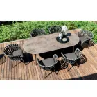 Utomhusfåtölj i rep, tyg och aluminium - Emma Cross från Varaschin Viadurini