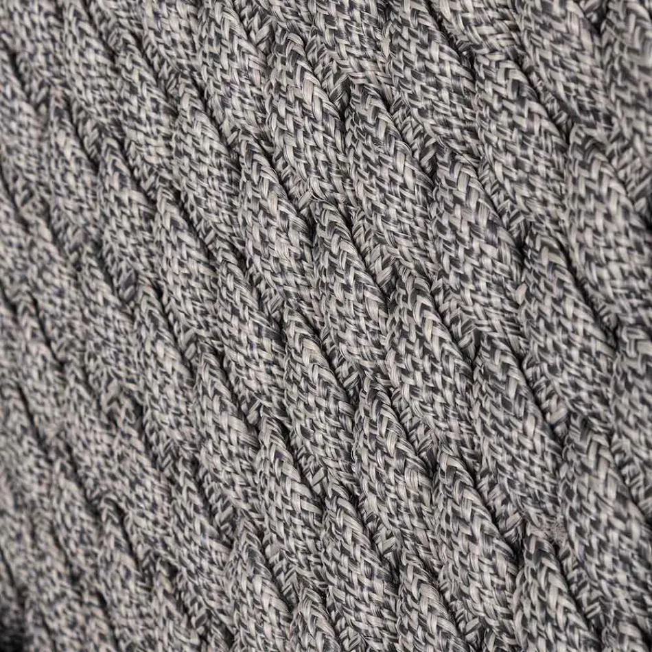 Utomhusfåtölj i trä och rep med kudde, Homemotion, 2 delar - Oskana Viadurini