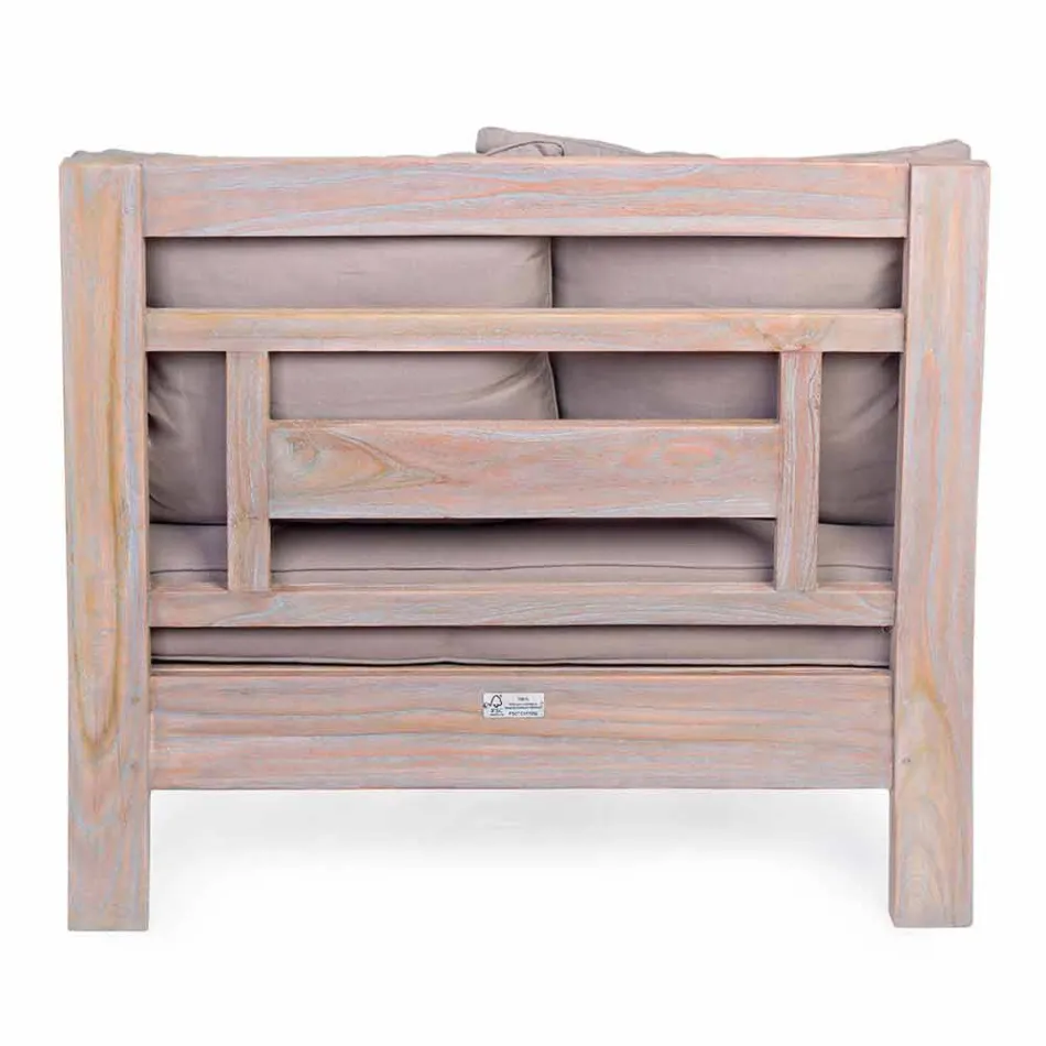 Homemotion - Nusadua Classic Design utomhus fåtölj i teak trä Viadurini