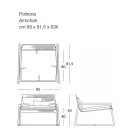 Utomhusfåtölj i metall med lyxdyna Tillverkad i Italien - Karol Viadurini