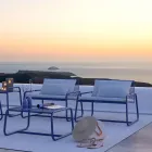 Utomhusfåtölj i metall med lyxdyna Tillverkad i Italien - Karol Viadurini