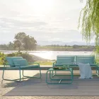 Utomhusfåtölj i metall med lyxdyna Tillverkad i Italien - Karol Viadurini