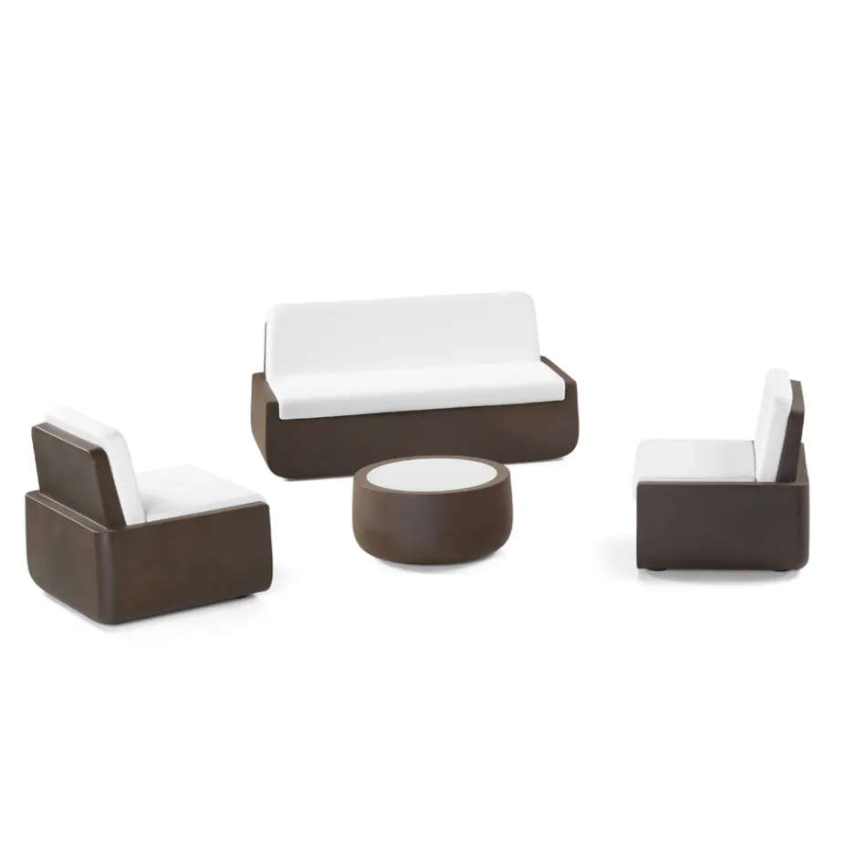 Utomhusfåtölj i polyeten med tygkudde Tillverkad i Italien - Belida Viadurini