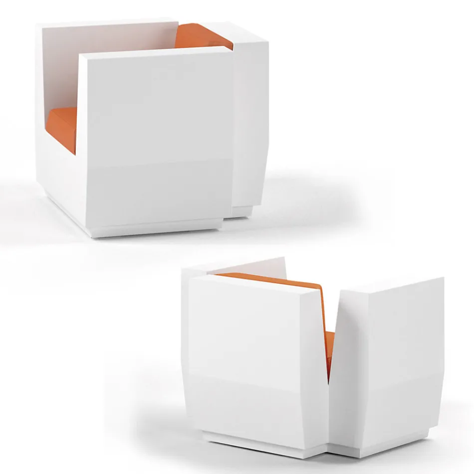 Utomhusfåtölj i polyeten med kudde Tillverkad i Italien - Chiabotto Viadurini