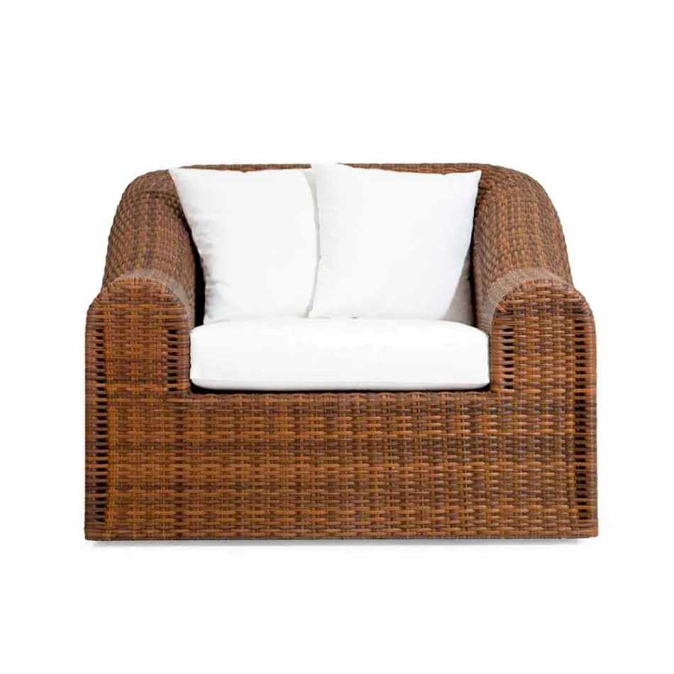 Utomhus fåtölj polyeten vävda konstruktion handen Cooper Viadurini