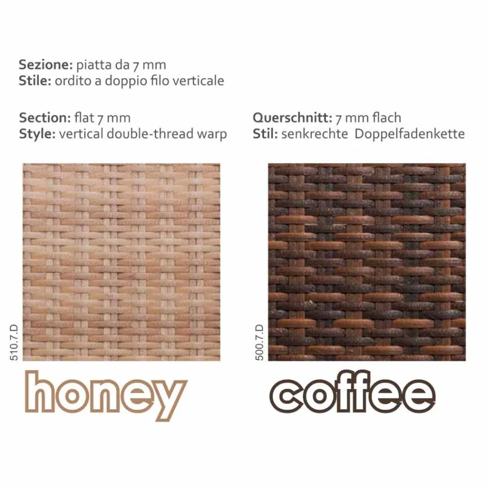 Utomhus fåtölj polyeten vävda konstruktion handen Cooper Viadurini