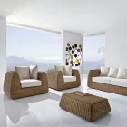 Utomhusfåtölj i vävd polyrattan - Charlie Viadurini