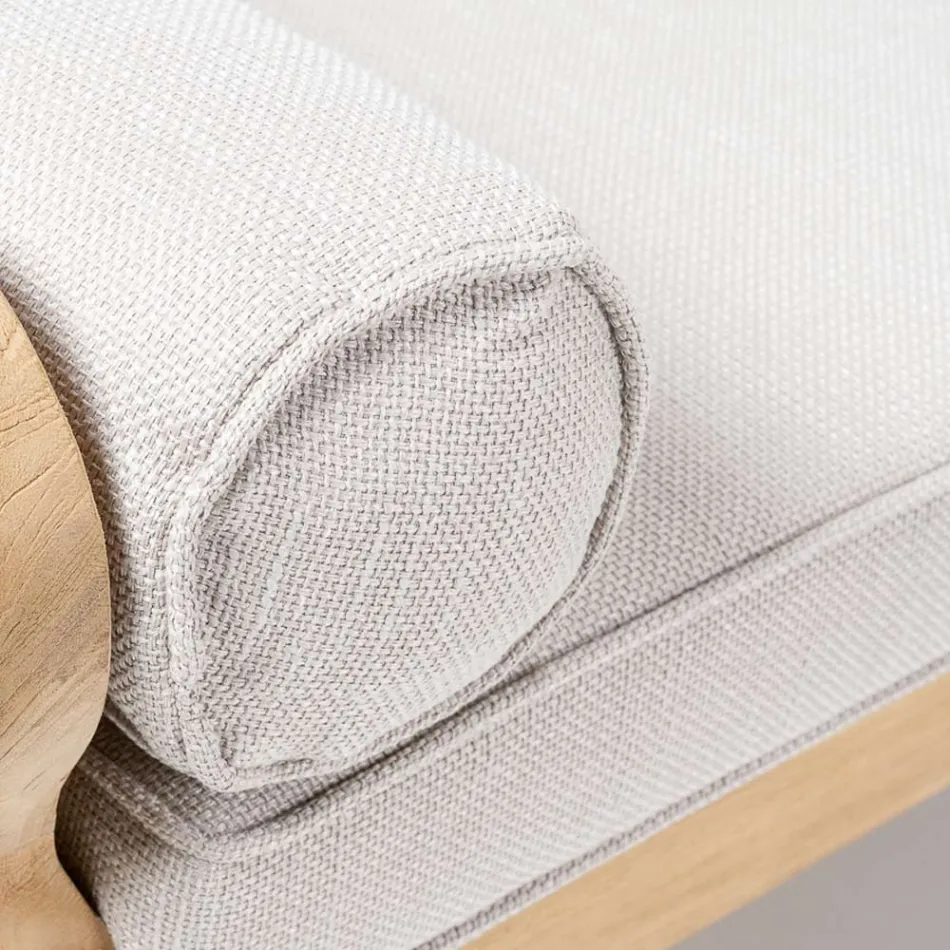 Utomhusfåtölj i teak och vävd polyeten - Jhon Viadurini