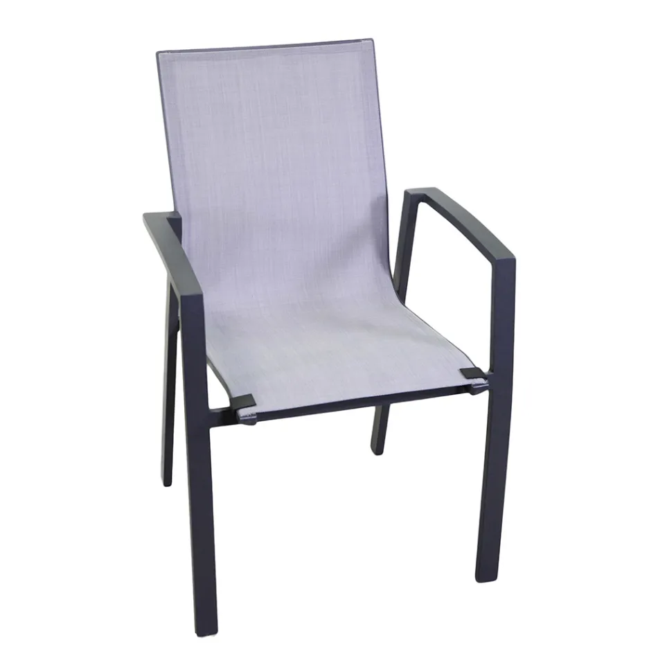 Fåtölj för utomhusbruk av aluminium och textilene - Map Viadurini